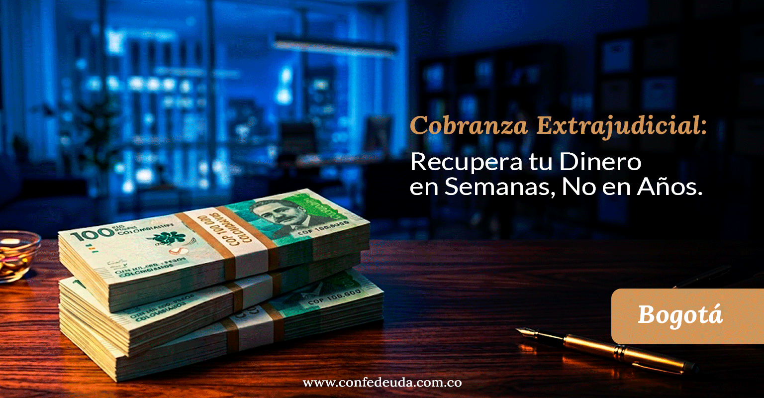 Cobro extrajudicial en Bogotá – Firma de abogados Confedeuda especializada en recuperación de cartera empresarial rápida y efectiva.